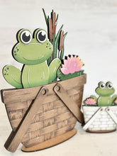 Load image into Gallery viewer, Frog For The Flower Basket Interchangeable File SVG, TINY, Lillypad, Floral, Flowers, Spring Tiered Tray, Glowforge, LuckyHeartDesignsCo
