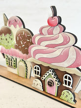 Load image into Gallery viewer, Ice Cream Standing Houses File SVG, Glowforge, Summer, Cone, Sundae, Cupcake, LuckyHeartDesignsCo
