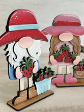 Load image into Gallery viewer, Strawberry Gnome Tiered Tray Standing File SVG, Glowforge Tiered Tray, Farm, Fruit, Summer, LuckyHeartDesignsCo
