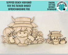 Load image into Gallery viewer, Summer Beach Highland For The Flower Basket Interchangeable File SVG, TINY, Shells, Flip Flops, Sand, Tray, Glowforge, LuckyHeartDesignsCo
