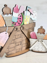 Load image into Gallery viewer, Summer Treats For The Flower Basket Interchangeable File SVG, TINY, Watermelon, Lemonade, Tray, Ice Cream, Glowforge, LuckyHeartDesignsCo
