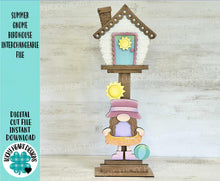 Load image into Gallery viewer, Summer Gnome for the Birdhouse Interchangeable File SVG, Glowforge, Beach, Pool, Swim, Sun, LuckyHeartDesignsCo
