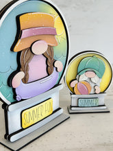 Load image into Gallery viewer, Summer Fun Gnome Snow Globe Interchangeable File SVG, TINY, Glowforge, Pool, Beach, Sun, Swim, Sunny, Tiered Tray LuckyHeartDesignsCo
