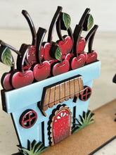 Load image into Gallery viewer, Cherry Standing Houses File SVG, Glowforge, Farm Picking, Summer, Spring, Fruit, Cupcake, LuckyHeartDesignsCo

