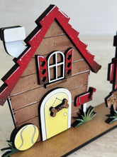 Load image into Gallery viewer, Dog Standing Houses File SVG, Glowforge, Puppy, Doghouse, fire hydrant, Tennis Ball, Home, LuckyHeartDesignsCo
