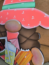 Load image into Gallery viewer, Summer Gnome Door Hanger Sign File SVG, Glowforge, Watermelon, Lemonade, Popsicle, Lucky Heart Designs
