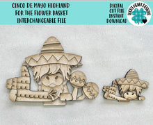 Load image into Gallery viewer, Cinco De Mayo Highland For The Flower Basket Interchangeable File SVG, Piñata, Farm, Cow, Spring Tiered Tray, Glowforge, LuckyHeartDesignsCo
