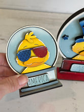 Load image into Gallery viewer, Duck Fourth Of July Snow Globe Interchangeable File SVG, TINY Summer, Fireworks, USA, America, Glowforge, Tiered Tray LuckyHeartDesignsCo
