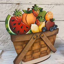 Load image into Gallery viewer, Fruit Salad For The Flower Basket Interchangeable File SVG, Strawberry, Lemon, Watermelon Apple Tiered Tray, Glowforge, LuckyHeartDesignsCo
