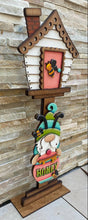 Load image into Gallery viewer, Gnome Bee for the Birdhouse Interchangeable File SVG, Glowforge, Honey Pot, Seasonal, Holiday Shapes, Spring Bird house, LuckyHeartDesignsCo
