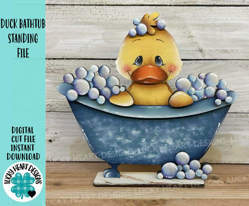 Duck Bathtub File SVG, Duck, Tub, Bubbles, Bathtub, Farm Glowforge, LuckyHeartDesignsCo