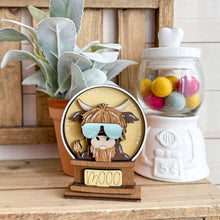 Load image into Gallery viewer, Summer Treats Highland Snow Globe Interchangeable File SVG, TINY, Glowforge, Cow, Beach Pool Popsicle Farm, Tiered Tray LuckyHeartDesignsCo
