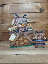 Load image into Gallery viewer, Highland Bees For The Flower Basket Interchangeable File SVG, TINY, Cow, Honey, Farm, Summer, Tiered Tray, Glowforge, LuckyHeartDesignsCo
