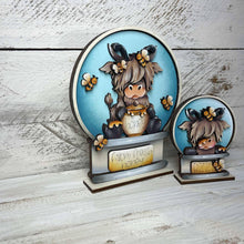 Load image into Gallery viewer, Highland Bee Snow Globe Interchangeable File SVG, TINY, Glowforge, Summer, Farm, Honey, Cow, Tiered Tray LuckyHeartDesignsCo

