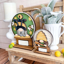 Load image into Gallery viewer, Gnome Bee Snow Globe Interchangeable File SVG, TINY, Glowforge, Summer, Honey, Bumble, Tiered Tray LuckyHeartDesignsCo
