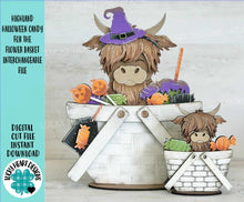 Load image into Gallery viewer, Highland Halloween Candy For The Flower Basket Interchangeable File SVG, TINY, Cow, Farm, Tiered Tray, Glowforge, LuckyHeartDesignsCo
