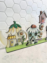 Load image into Gallery viewer, Daisy Flower Standing Houses File SVG, Glowforge, Spring, Teapot, Fairy, Bird house, LuckyHeartDesignsCo
