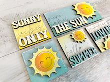 Load image into Gallery viewer, Sunshine MINI Interchangeable Leaning Sign File SVG, Summer, Tiered Tray Glowforge, LuckyHeartDesignsCo
