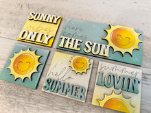 Load image into Gallery viewer, Sunshine MINI Interchangeable Leaning Sign File SVG, Summer, Tiered Tray Glowforge, LuckyHeartDesignsCo
