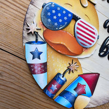 Load image into Gallery viewer, Duck Firework Door Hanger File SVG, America, Fourth Of July, USA, Farm, USA Glowforge, LuckyHeartDesignsCo
