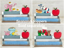Load image into Gallery viewer, Teacher Desk Seasonal Topper Interchangeable leaning sign File SVG, Glowforge School, Holiday, Shapes Gift Personalized LuckyHeartDesignsCo
