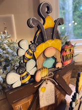 Load image into Gallery viewer, Gnome Bee For The Flower Basket Interchangeable File SVG, Honey, Original and TINY Summer, Tiered Tray, Glowforge, LuckyHeartDesignsCo
