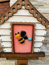 Load image into Gallery viewer, Gnome Bee for the Birdhouse Interchangeable File SVG, Glowforge, Honey Pot, Seasonal, Holiday Shapes, Spring Bird house, LuckyHeartDesignsCo
