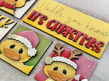 Load image into Gallery viewer, Christmas Duck MINI Interchangeable Leaning Sign File SVG, Santa, Reindeer, Rudolph Farm Tiered Tray Glowforge, LuckyHeartDesignsCo
