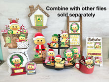Load image into Gallery viewer, Christmas Duck MINI Interchangeable Leaning Sign File SVG, Santa, Reindeer, Rudolph Farm Tiered Tray Glowforge, LuckyHeartDesignsCo
