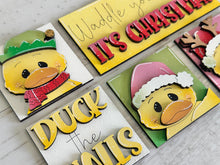 Load image into Gallery viewer, Christmas Duck MINI Interchangeable Leaning Sign File SVG, Santa, Reindeer, Rudolph Farm Tiered Tray Glowforge, LuckyHeartDesignsCo
