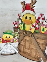 Load image into Gallery viewer, Christmas Duck For The Flower Basket Interchangeable File SVG (Original and TINY) Santa, Farm, Candy Cane Glowforge LuckyHeartDesignsCo
