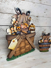 Load image into Gallery viewer, Highland Bees For The Flower Basket Interchangeable File SVG, TINY, Cow, Honey, Farm, Summer, Tiered Tray, Glowforge, LuckyHeartDesignsCo
