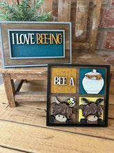 Load image into Gallery viewer, Highland Bee MINI Interchangeable Leaning Sign File SVG, Summer , Cow, Farm, Honey, Tiered Tray Glowforge, LuckyHeartDesignsCo
