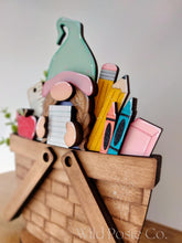 Load image into Gallery viewer, School Gnome For The Flower Basket Interchangeable File SVG, TINY Teacher, Pencil, Book Worm, Tiered Tray, Glowforge, LuckyHeartDesignsCo
