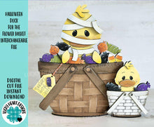 Load image into Gallery viewer, Halloween Duck or The Flower Basket Interchangeable File SVG, TINY Witch, Candy, Mummy, Farm, Tiered Tray, Glowforge, LuckyHeartDesignsCo
