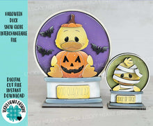Load image into Gallery viewer, Halloween Duck Snow Globe Interchangeable File SVG, TINY Glowforge, Pumpkin Fall, Candy, Mummy, Trick Or Treat, LuckyHeartDesignsCo

