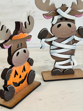 Load image into Gallery viewer, Halloween Moose Standing File SVG, Pumpkin, Witch, Jack-o-lantern, Farm, Bat, Candy, Mummy, Tiered Tray Glowforge, LuckyHeartDesignsCo

