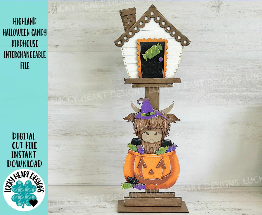Highland Halloween Candy for the Birdhouse Interchangeable File SVG, Glowforge, Seasonal, Holiday Shapes, Halloween, LuckyHeartDesignsCo
