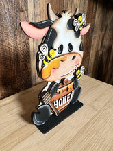 Load image into Gallery viewer, Dairy Cow Bee Standing File SVG, Honey, Bumble, Farm, Beehive, Tiered Tray Glowforge, LuckyHeartDesignsCo
