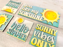 Load image into Gallery viewer, Sunshine Summer Leaning Sign File SVG, Glowforge Tiered Tray, LuckyHeartDesignsCo
