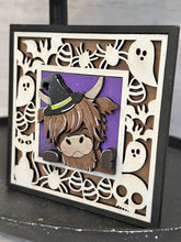 Load image into Gallery viewer, Halloween Highland MINI Interchangeable Leaning Sign File SVG, Pumpkin, Witch, Devil, Halloween Tiered Tray Glowforge, LuckyHeartDesignsCo
