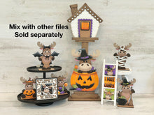 Load image into Gallery viewer, Halloween Moose For The Flower Basket Interchangeable File SVG, TINY Witch, Candy, Farm, Tiered Tray, Glowforge, LuckyHeartDesignsCo
