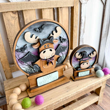 Load image into Gallery viewer, Halloween Moose Snow Globe Interchangeable File SVG, TINY Glowforge, Pumpkin Fall, Bat, Witch, Trick Or Treat, LuckyHeartDesignsCo
