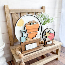 Load image into Gallery viewer, Summer Beach Bucket Snow Globe Interchangeable File SVG, TINY, Glowforge, Shells, Sun, Tiered Tray LuckyHeartDesignsCo
