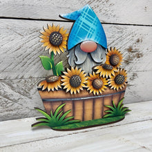 Load image into Gallery viewer, Gnome Sunflower Bucket Standing File SVG, Glowforge, Summer, Fall, Flower, Farm, Tiered Tray LuckyHeartDesignsCo
