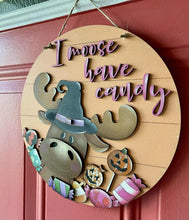 Load image into Gallery viewer, Moose Halloween Door Hanger File SVG, Farm Glowforge, Candy, Trick Or Treat, Witch, LuckyHeartDesignsCo

