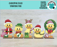 Load image into Gallery viewer, Christmas Duck Standing Tiered Tray File SVG, Glowforge Candy Cane, Reindeer, Rudolph, Santa, Tier Tray, LuckyHeartDesignsCo
