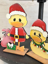 Load image into Gallery viewer, Christmas Duck Standing Tiered Tray File SVG, Glowforge Candy Cane, Reindeer, Rudolph, Santa, Tier Tray, LuckyHeartDesignsCo
