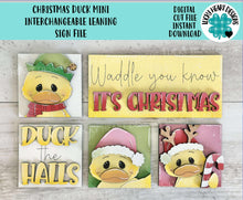 Load image into Gallery viewer, Christmas Duck MINI Interchangeable Leaning Sign File SVG, Santa, Reindeer, Rudolph Farm Tiered Tray Glowforge, LuckyHeartDesignsCo
