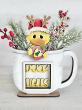 Load image into Gallery viewer, Christmas Duck Mug Hugger File SVG, Glowforge Tiered Tray, Reindeer, Farm, RudolphTray Decor, Holiday, Topper, LuckyHeartDesignsCo

